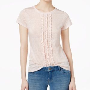 Madison Jules Cotton Ruffle T-Shirt
